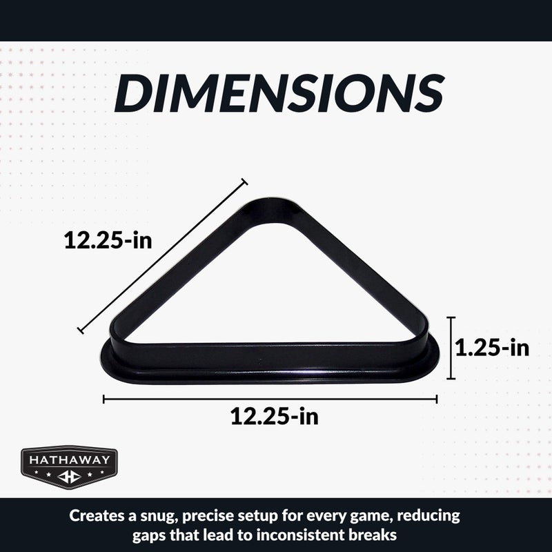 Hathaway Pool Table Triangle Rack â€“ Durable Plastic Billiard Ball Racking Frame for 2.25-in Regulation Billiards Balls â€“ Smooth Molded Design â€“ 12.25-in, Black - Image 2